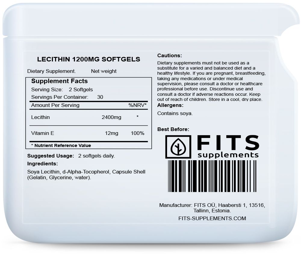 Letsitiin 1200 mg 60 kapslit