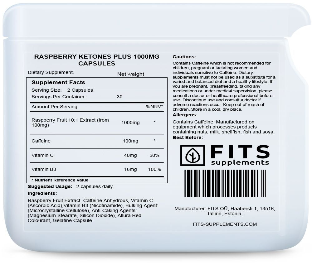 Vaarika ketoonid 1000 mg 60 kapslit