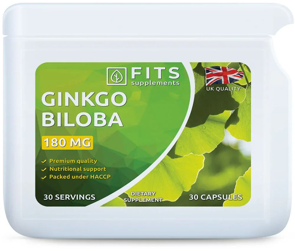 Ginkgo Biloba 180mg 30 capsules - FITS Dietary Supplements