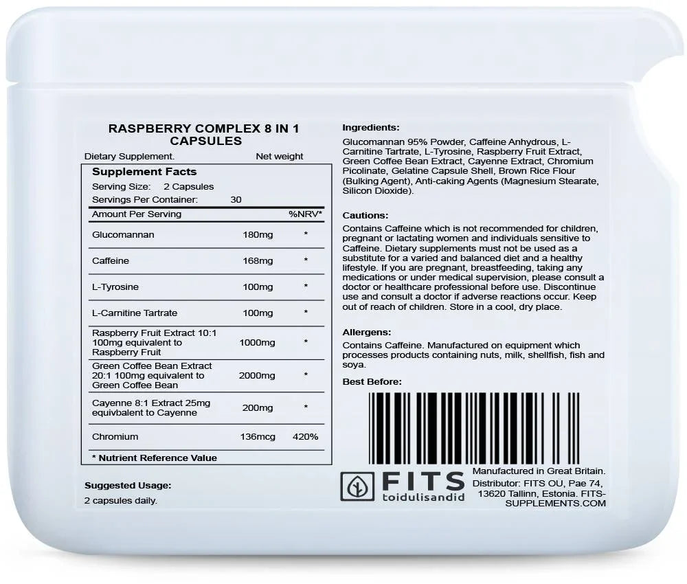 Raspberry Complex 8 in 1 60 capsules - FITS Dietary Supplements