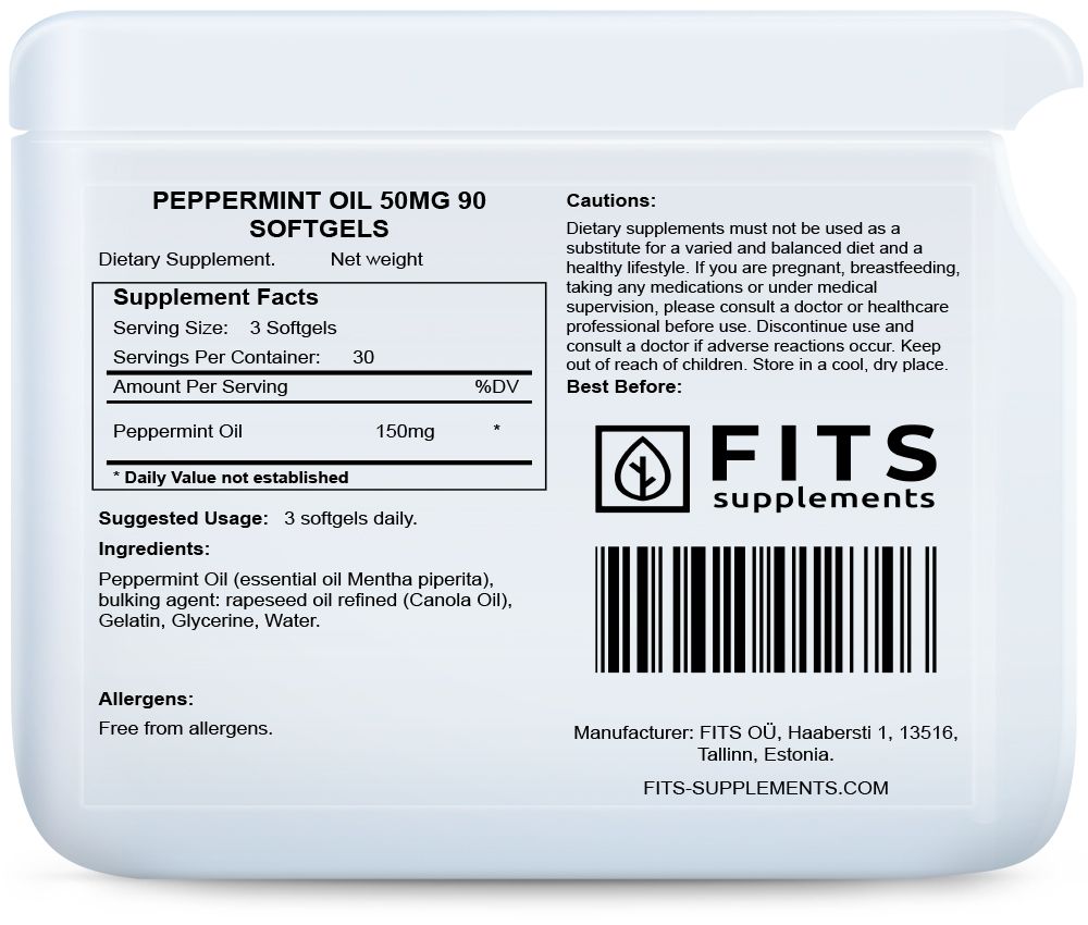 Piparmündiõli 50 mg 90 kapslit