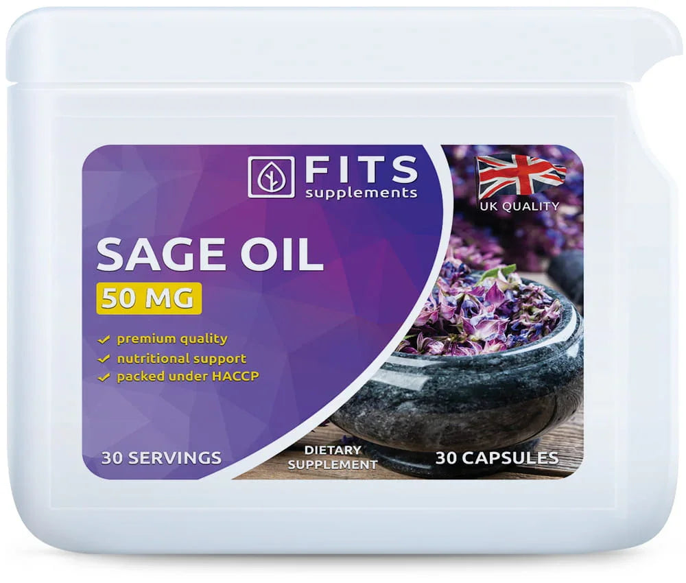 Sage Oil 50mg 30 capsules - FITS Dietary Supplements