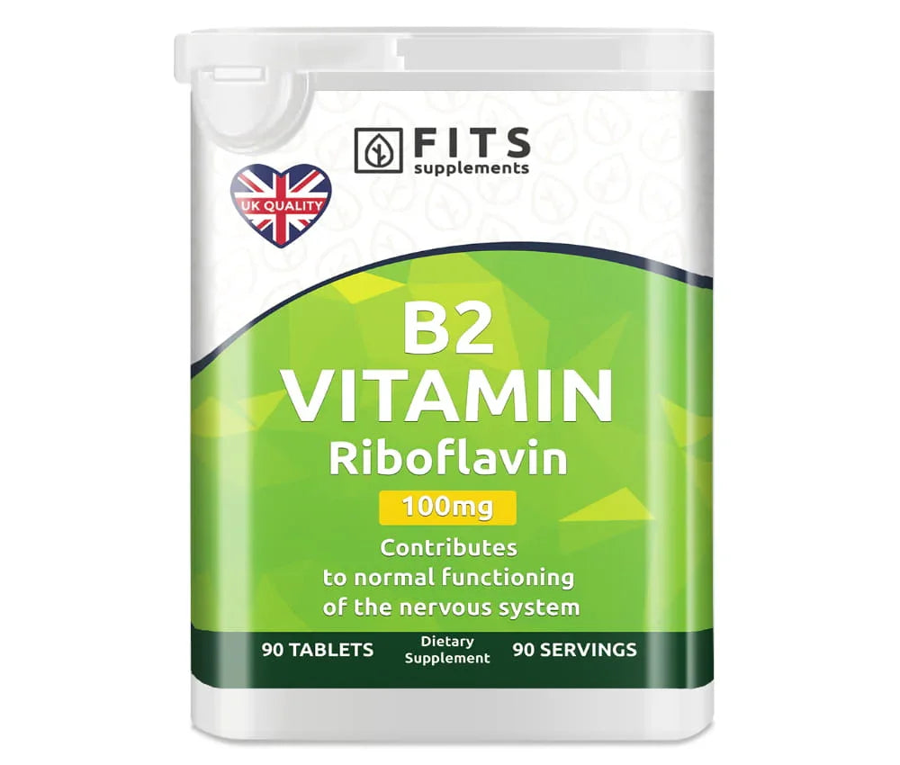 Vitamin B2 100mg (Riboflavin) 90 tablets - FITS Dietary Supplements