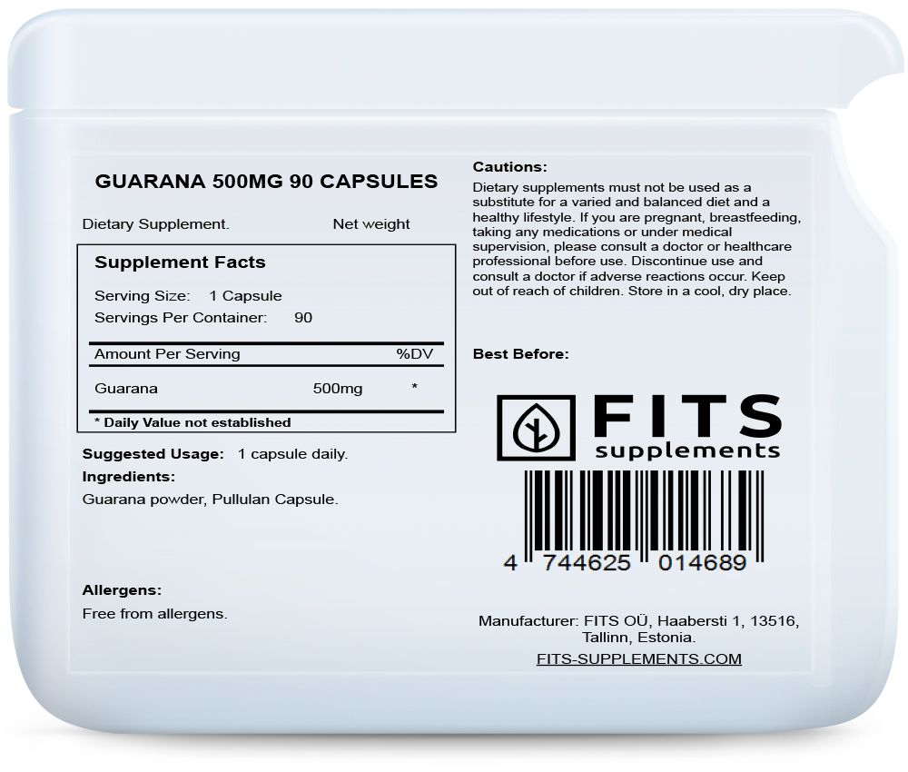 Guaraana 500 mg 90 kapslit