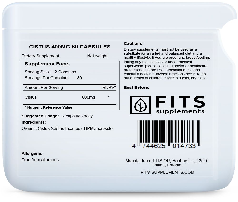 Cistus 400 mg 60 kapslit