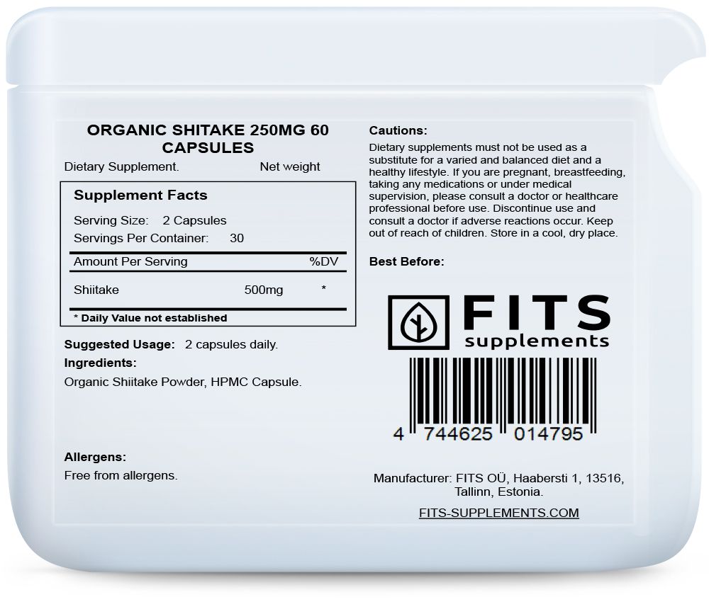 Mahe Shiitake seen 250 mg 60 kapslit