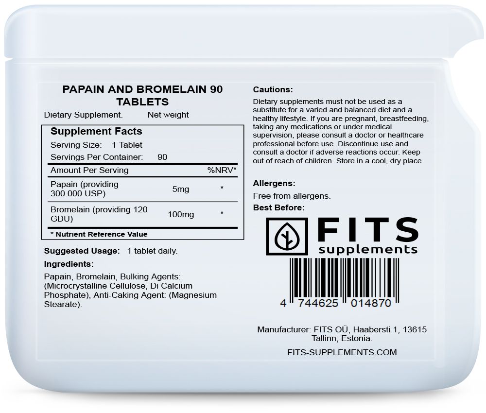 Papaiin ja Bromelaiin 90 tabletti