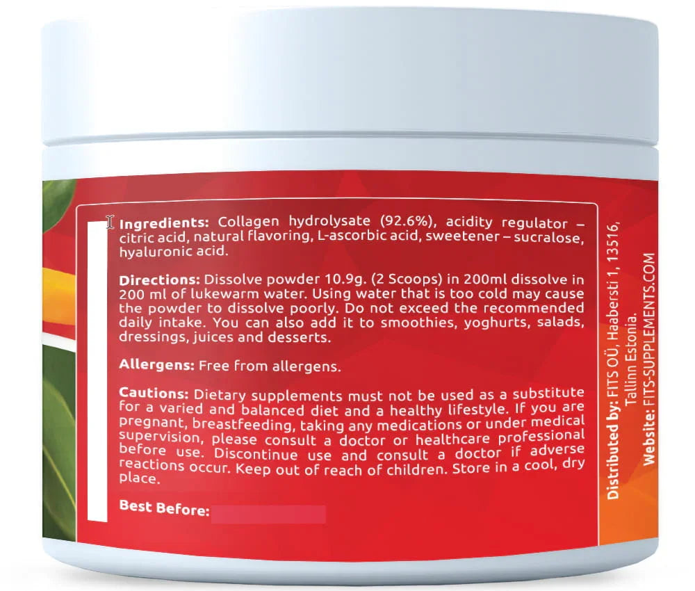 Premium Collagen Juicy Mango powder 325g - FITS Dietary Supplements