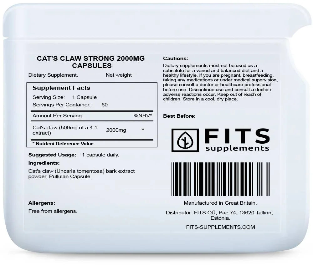 Cat's claw Strong 2000mg 60 capsules - FITS Dietary Supplements