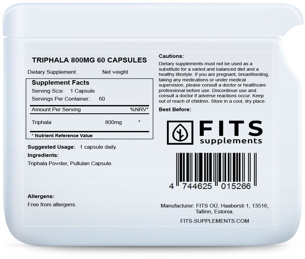 Triphala 800 mg 60 kapslit