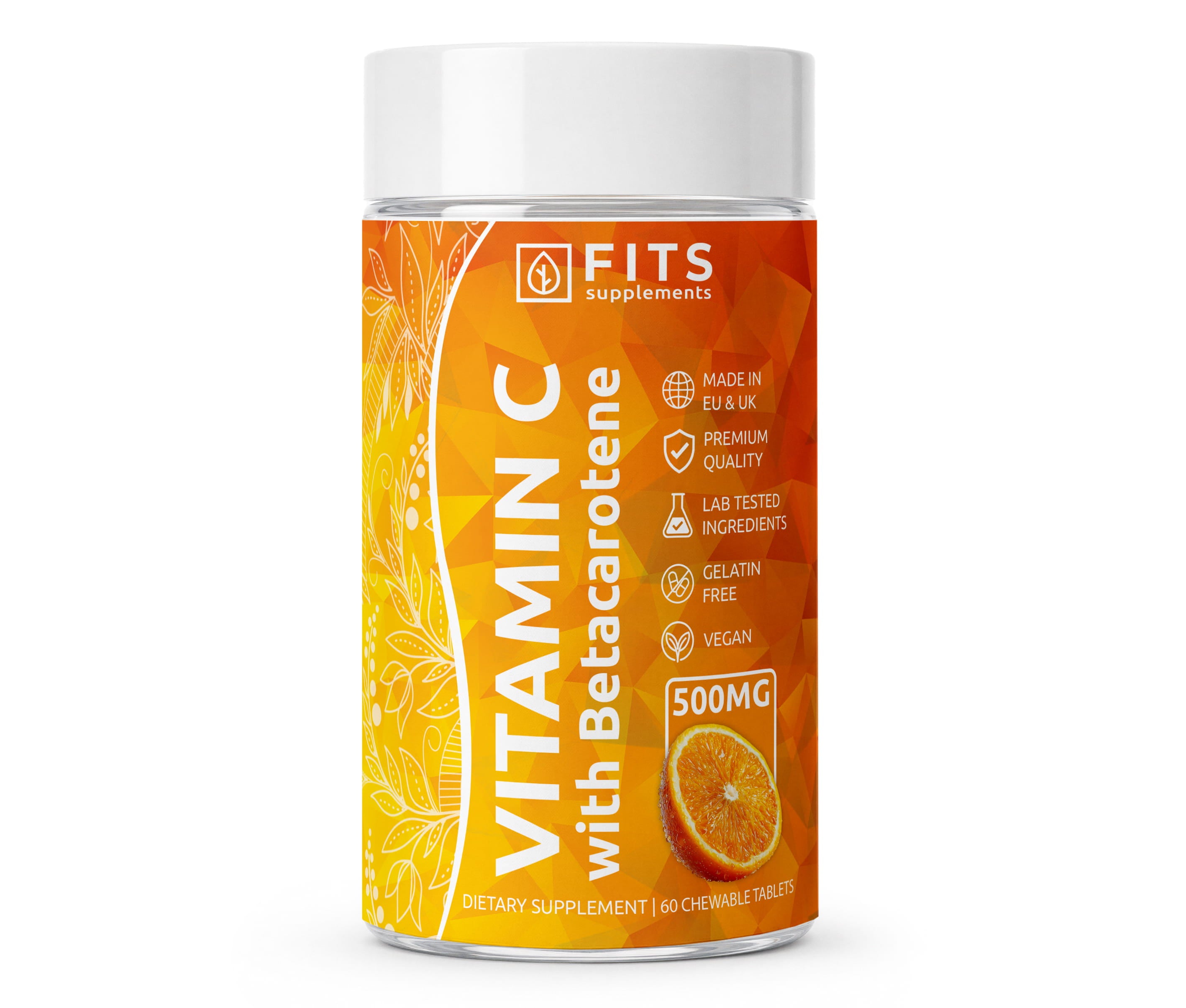 Vitamin C 500mg Orange with Betacarotene chewable 60 tablets