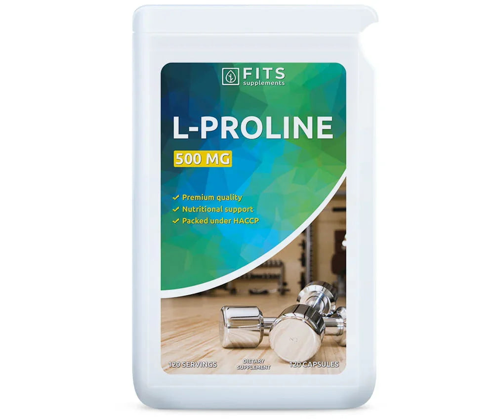 L-Proline 500mg 120 capsules - FITS Dietary Supplements
