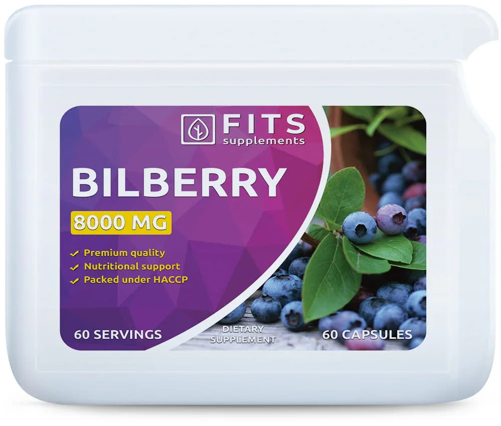 Bilberry Strong 8000mg 60 capsules - FITS Dietary Supplements