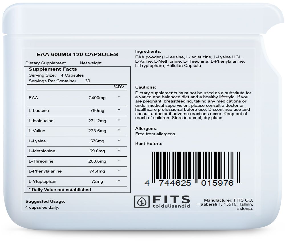 EAA 600mg 120 capsules