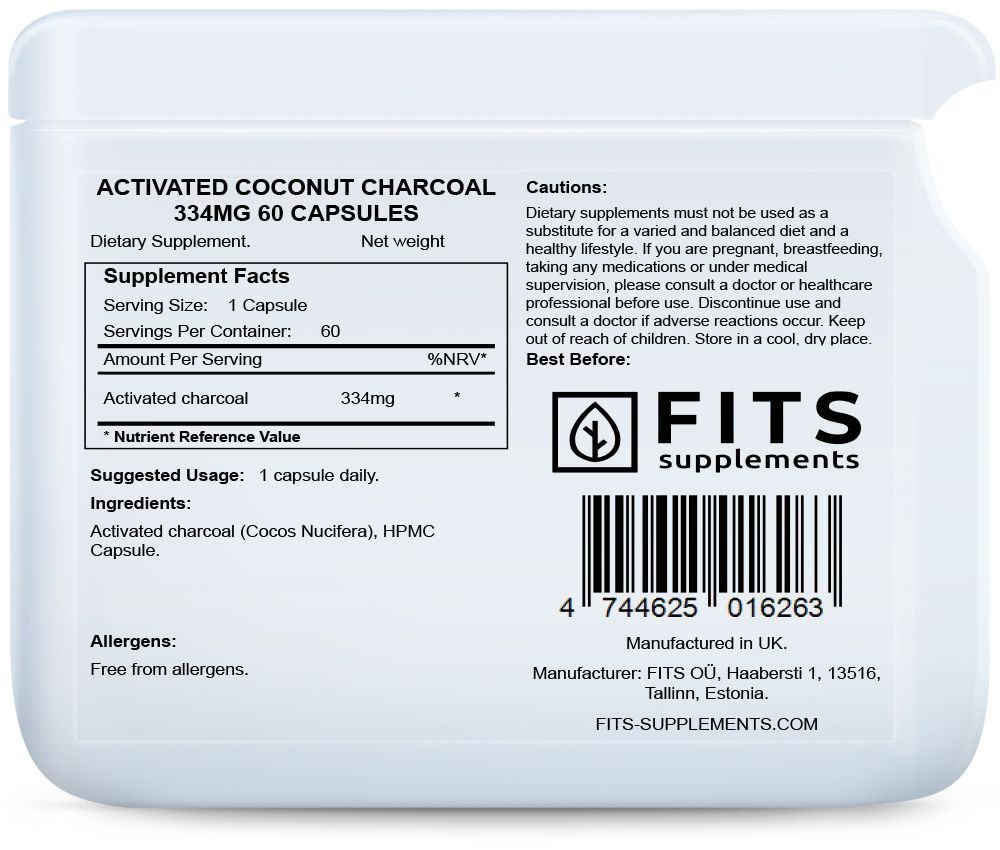 Aktiivsüsi (kookos) 334 mg 60 kapslit