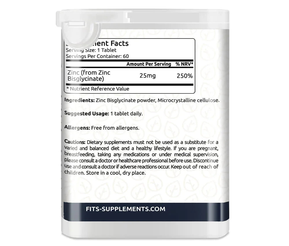 Zinc Bisglycinate 25mg 60 tabletti