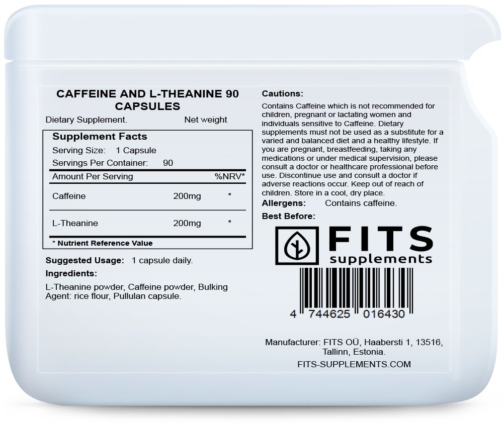 Kofeiin ja L-teaniin 90 kapslit