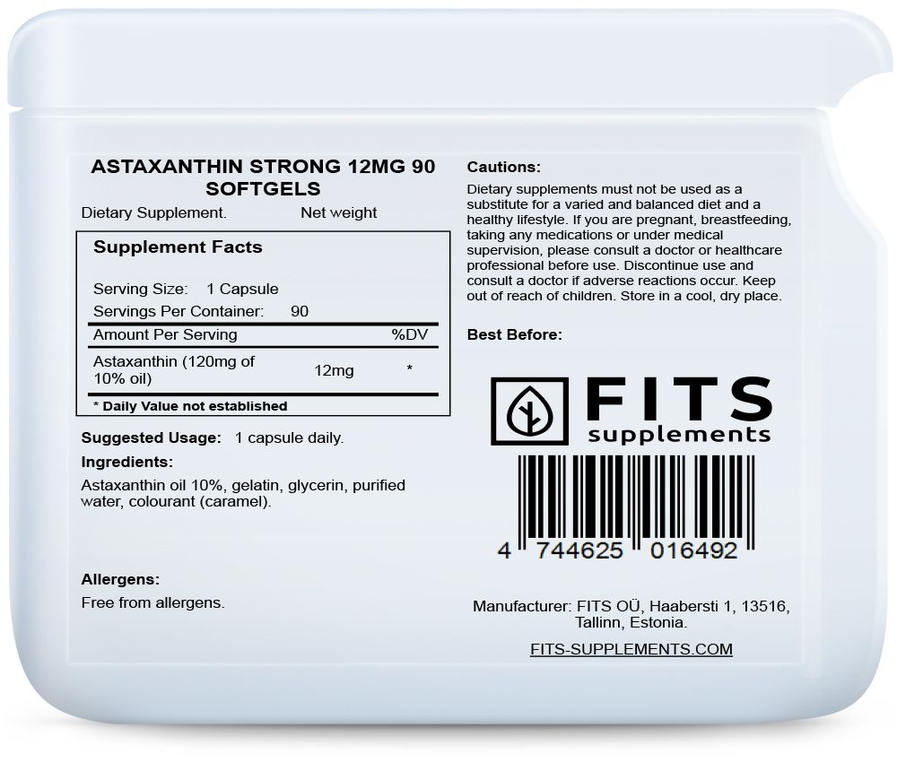 Astaksantiin Strong 12 mg 90 geelkapslit