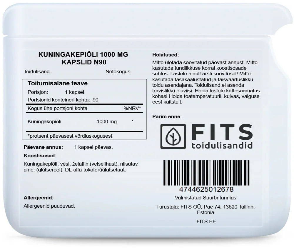 Evening Primrose Oil 1000mg 90 softgels - FITS Dietary Supplements