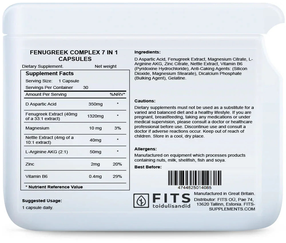 Fenugreek Complex 7 in 1 30 capsules - FITS Dietary Supplements