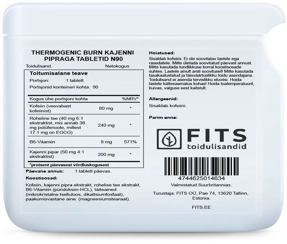 Thermogenic Burn with Capsicum 90 tablets - FITS Dietary Supplements