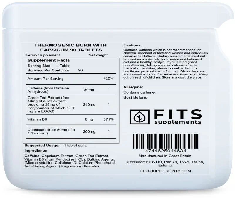 Thermogenic Burn with Capsicum 90 tablets - FITS Dietary Supplements