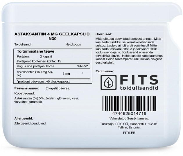 Astaxanthin 4 mg 30 Weichkapseln