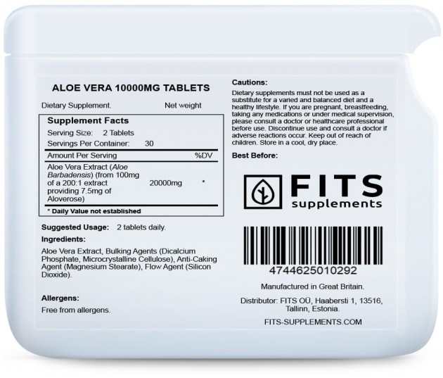 Aloe Vera 10000mg tablets