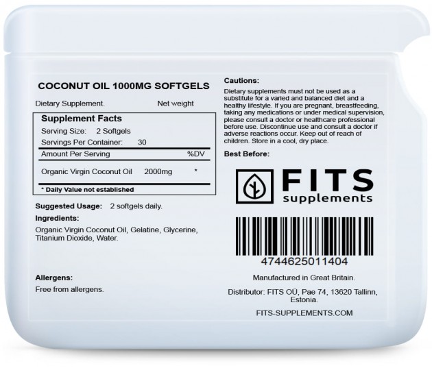 Coconut Oil 1000mg softgels