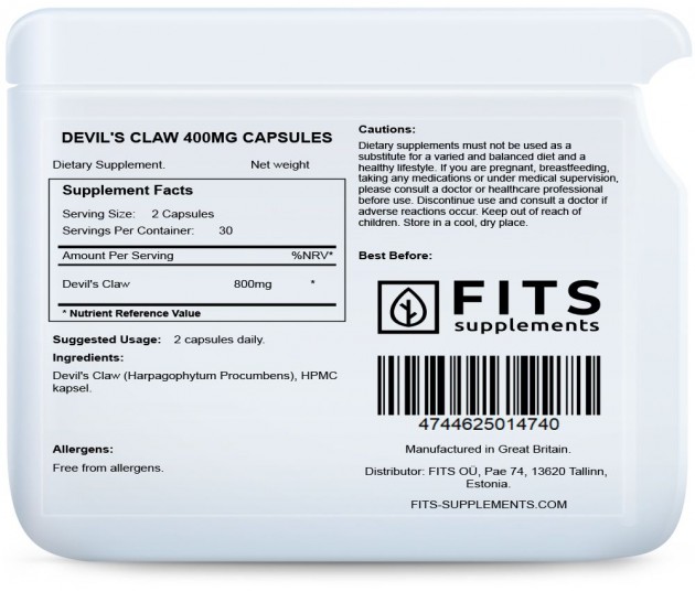 Devils Claw 400mg capsules