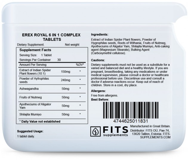 Erex Boost 6 in 1 kompleks tabletid