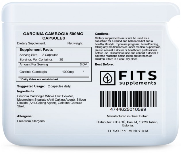 Kambodžos Garcinija 500 mg kapsulės