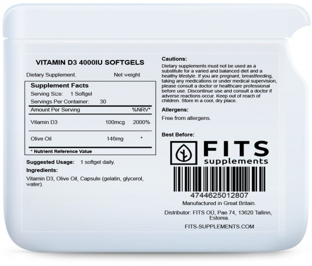 D3-Vitamiin 100 mcg (4000IU) õlikapslid