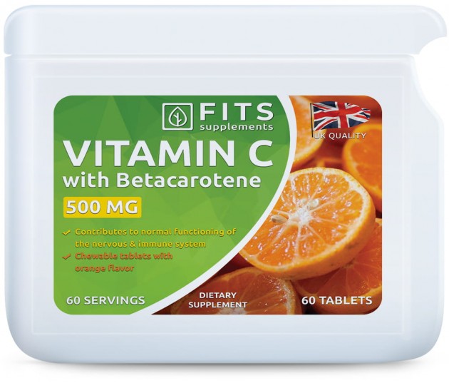 Vitamin C 500mg Orange with Betacarotene chewable tabletes