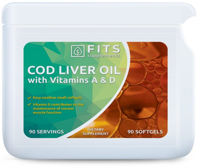 Cod Liver Oil with Vitamins A and D 90 kapsulės